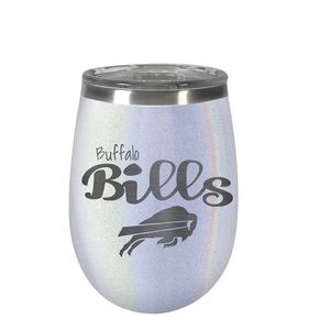 EUC Buffalo Bills 10oz Opal Wine Tumbler with Lid